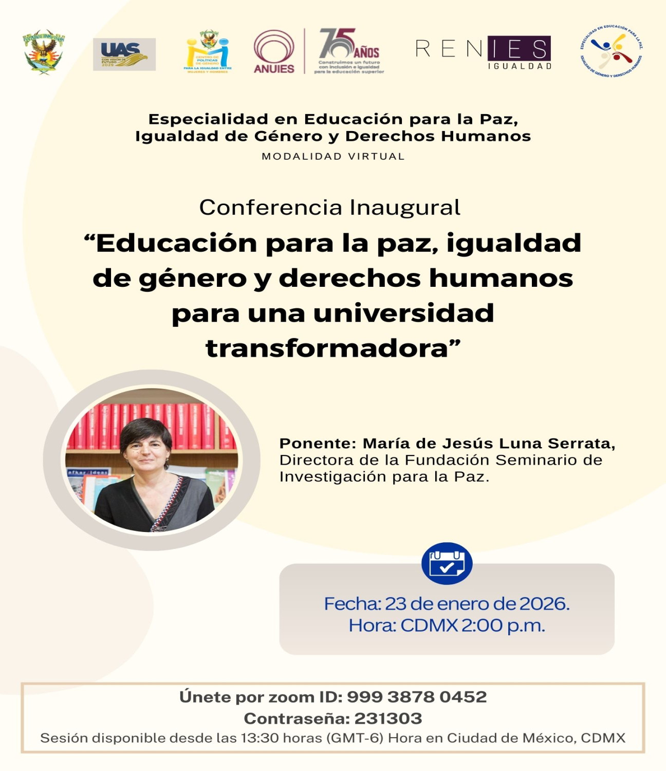 Inauguración Especialidad en Educación para la Paz, Igualdad de Género y Derechos Humanos 