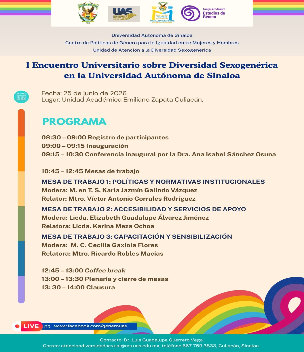 Primer Encuentro sobre diversidad sexogenérica en la UAS