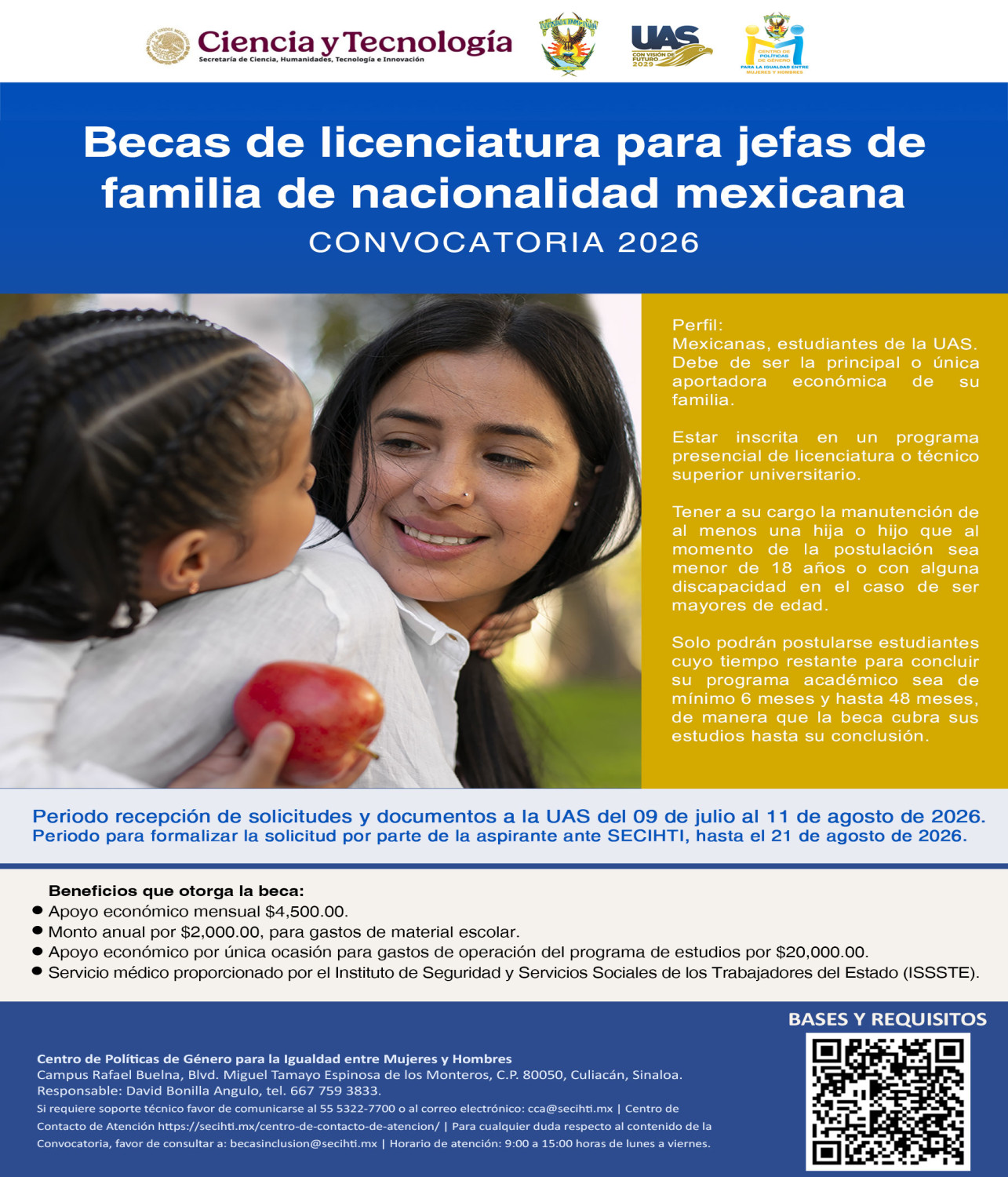 Convocatoria 2026. Becas de licenciatura para jefas de familia de nacionalidad mexicana. 