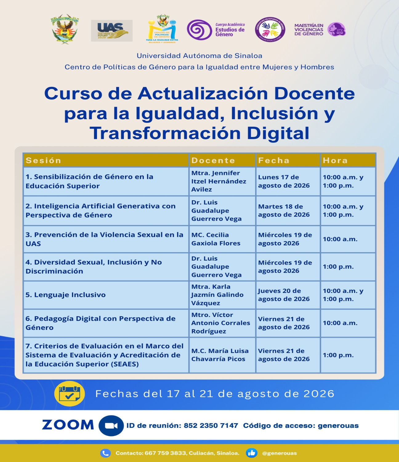 Curso de Actualización Docente para la Igualdad, Inclusión y Transformación Digital